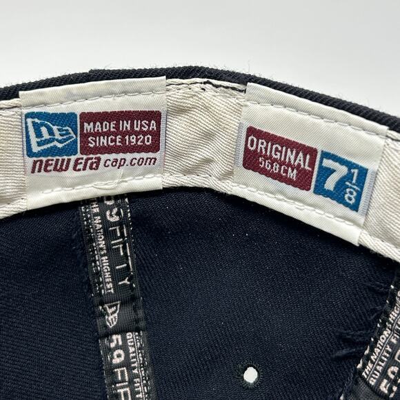 Vintage Y2Ks Boston Red Sox Hat Baseball Cap New Era Wool USA Blue Fitted 7 1/8 - Picture 9 of 10